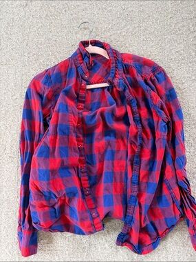 J. Crew Red and Blue Plaid Button-Down Shirt